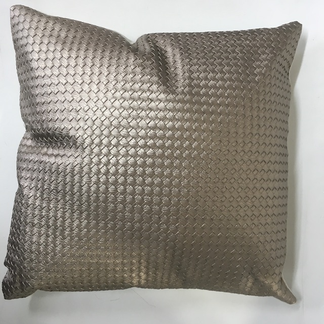 CUSHION, Neutral - Light Gold Woven Metallic